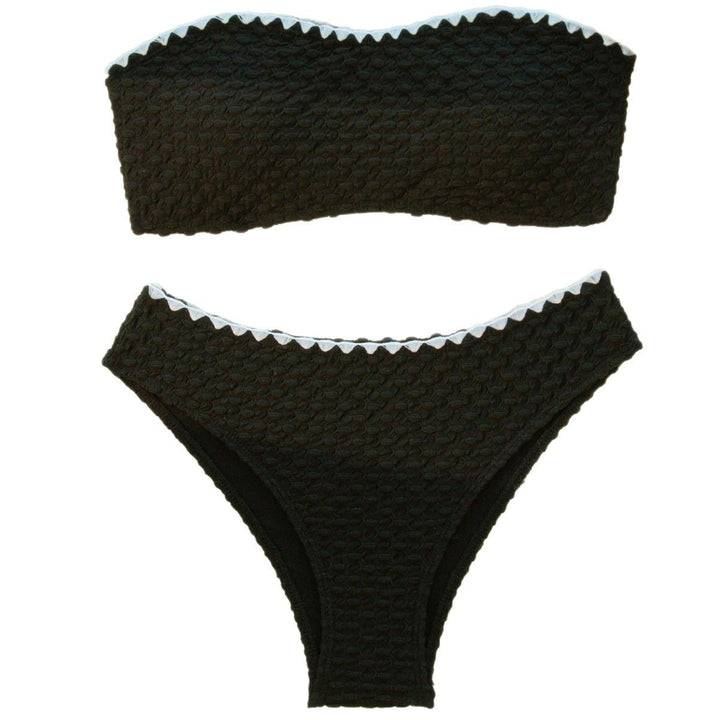 Damen Bandeau-Bikini mit strukturiertem Obermaterial und geschmackvollen Akzenten Drune