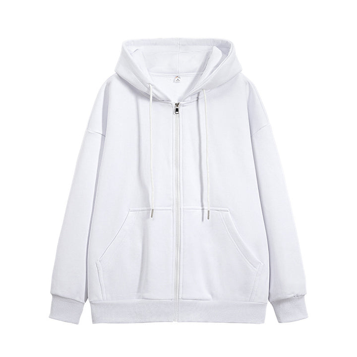 Unisex Oversize Kapuzen-Sweatjacke mit durchgehendem Reißverschluss, Kängurutaschen und gerippten Bündchen Drune