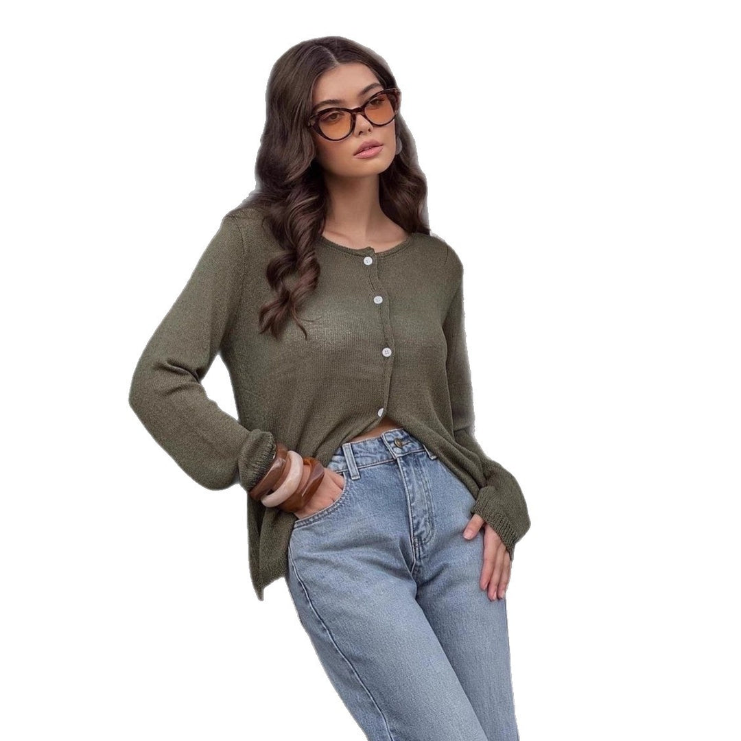 Damen Leichte Strickjacke mit Knopfleiste und lässigem Schnitt Drune
