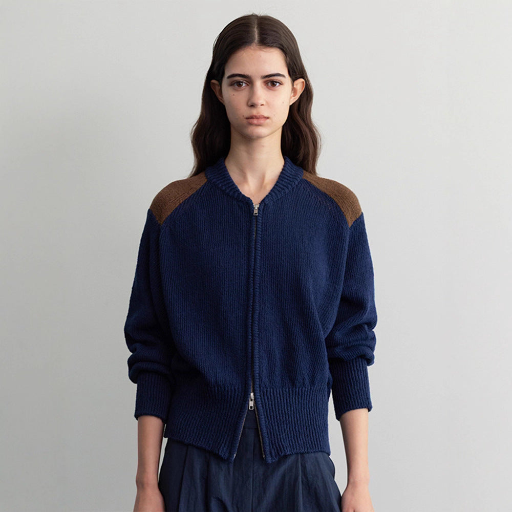 Damen Modische Strickjacke mit Reißverschluss Drune