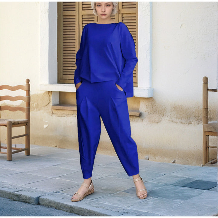 Damen Sportliches Sweat-Outfit mit elastischem Bund und geräumigen Taschen Drune