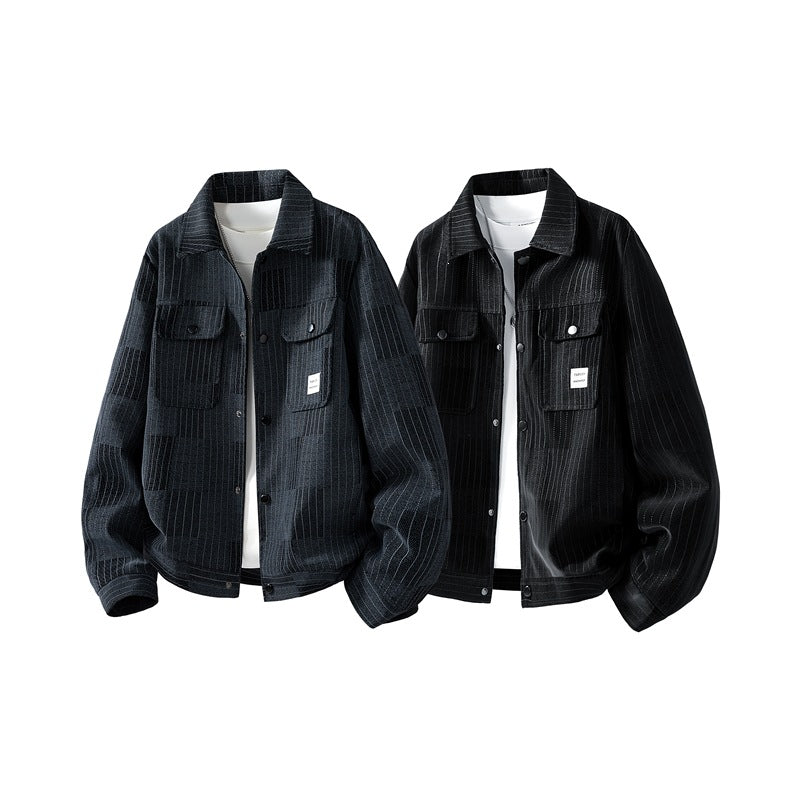 Herren Modische Jacke mit seitlichen Brusttaschen Drune
