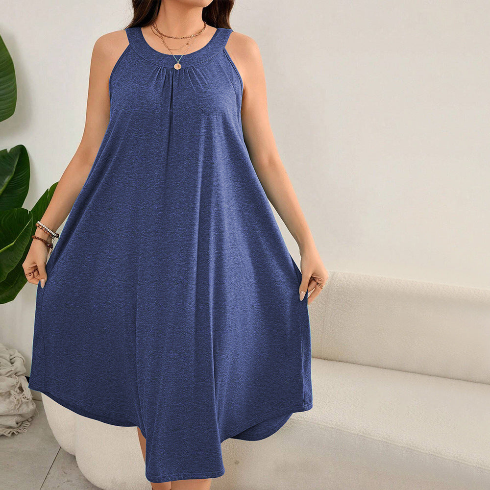 Damen lässiges A-Linien-Kleid mit großzügigem Schnitt und atmungsaktivem Material Drune