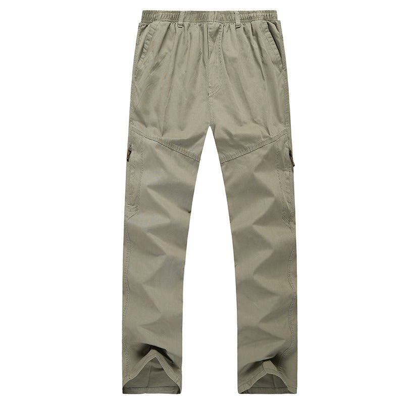 Herren Cargo-Hose mit elastischem Bund, geradem Bein und Mehrfach-Taschen Drune