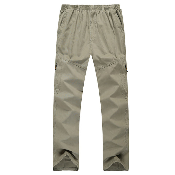 Herren Cargo-Hose mit elastischem Bund, geradem Bein und Mehrfach-Taschen Drune