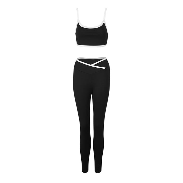 Damen Sportliches Set mit engem Oberteil und hoch geschnittenen Leggings Drune