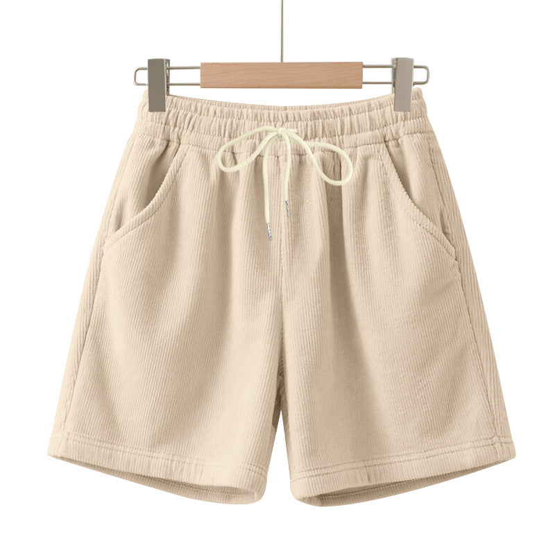 Herren nan gerippte Jersey-Shorts mit elastischem Bund, dekorativem Kordelzug und seitlichen Eingrifftaschen Drune