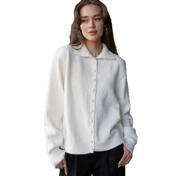 Damen Eleganter Pullover mit Knopfleiste Drune