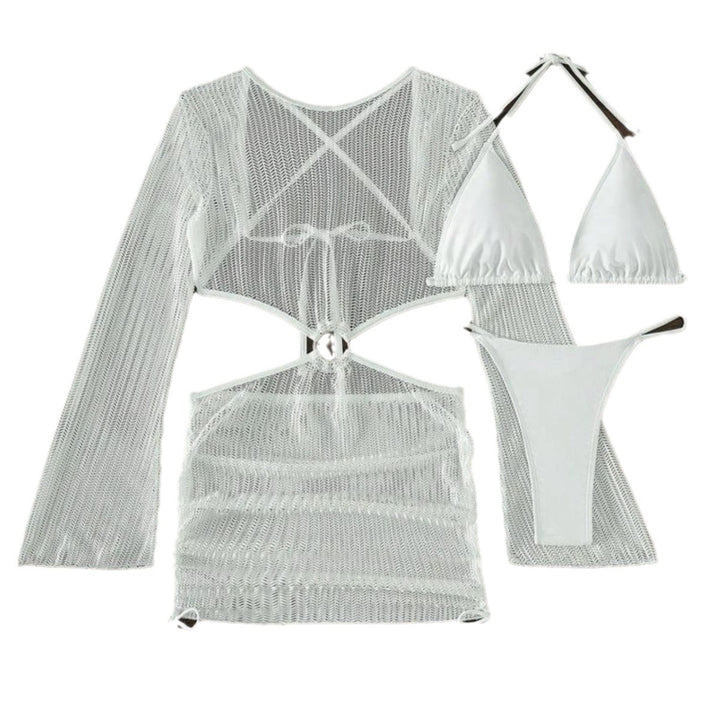 Damen Netzkleid mit offenem Schnitt und schickem Ring-Detail Drune
