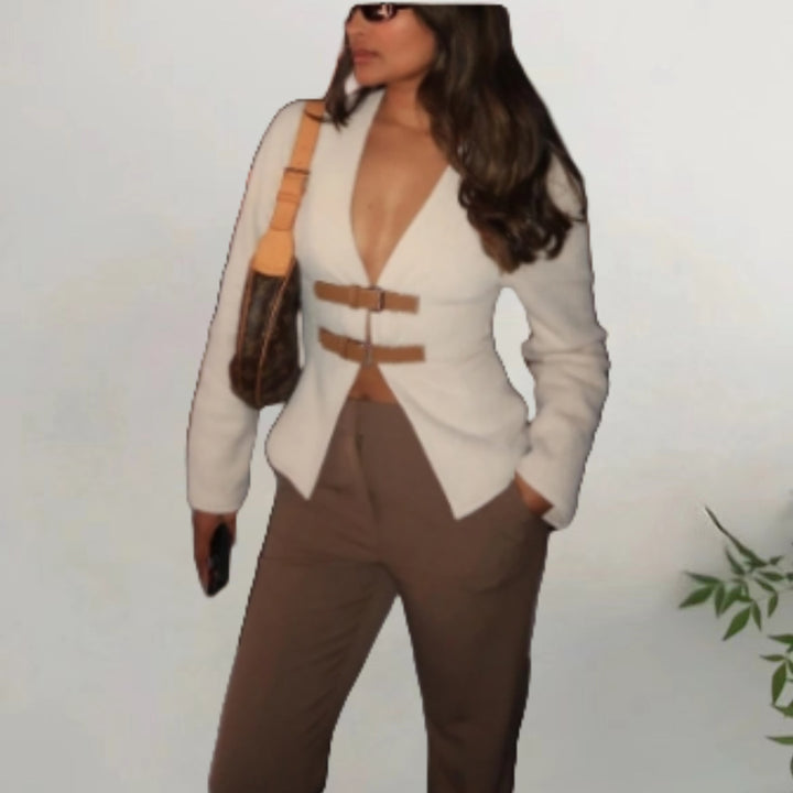Damen eleganter Blazer mit innovativem Verschlusssystem Drune