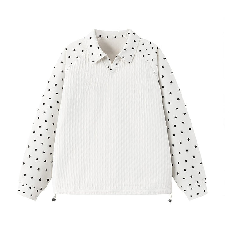 Damen Sportliche Poloshirt mit Punktedesign Drune