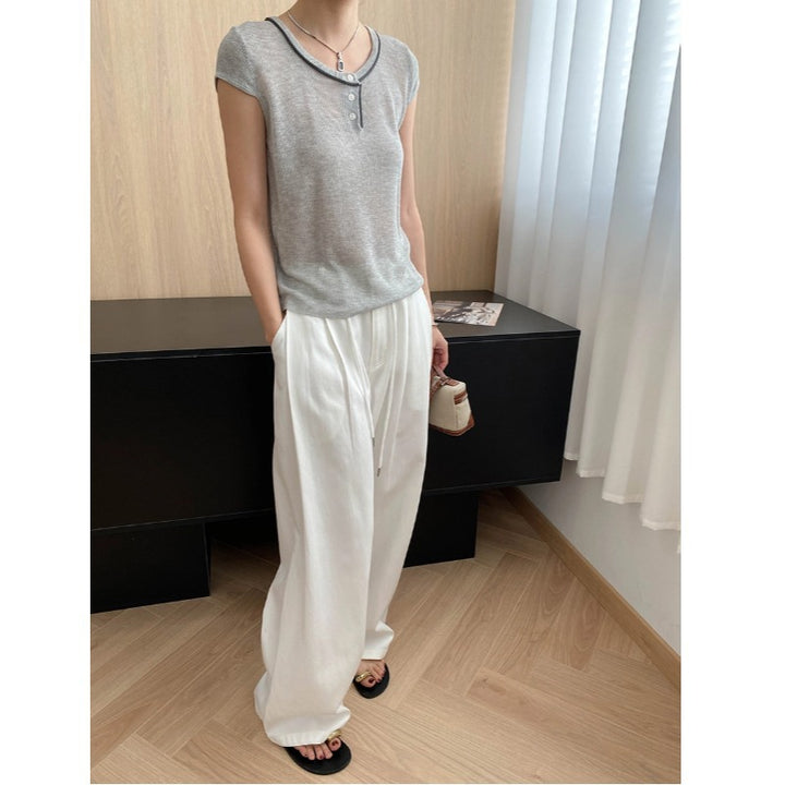 Damen lässige Jeansshorts mit hohem Bund und entspanntem Schnitt Drune