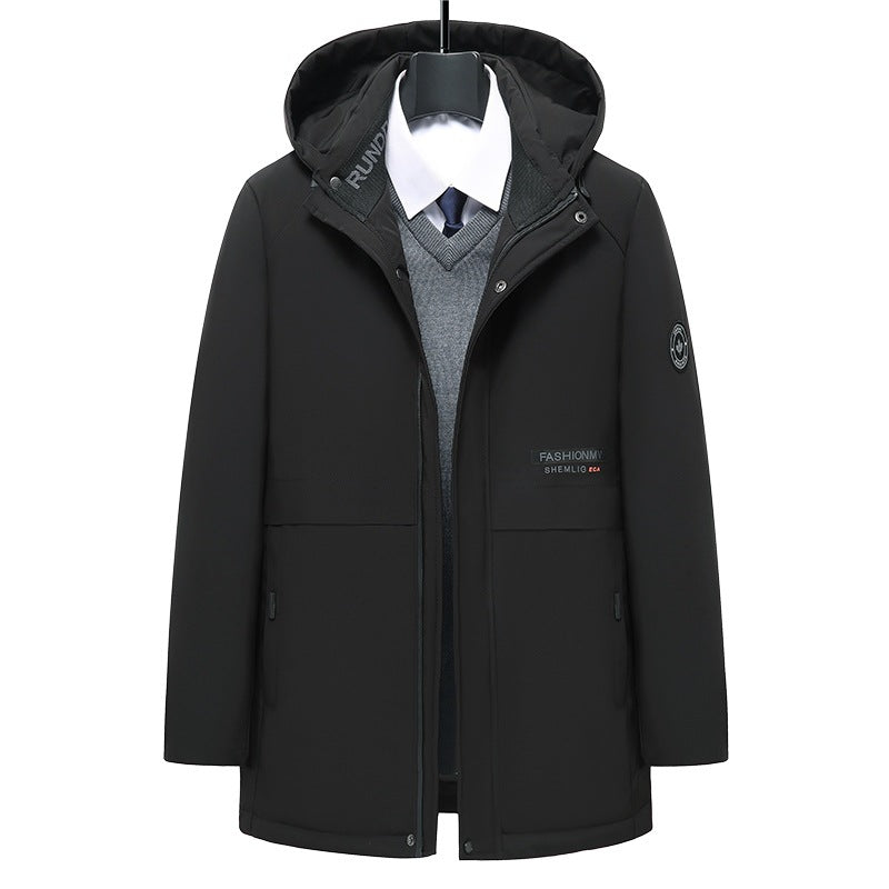 Herren mittellanger Thermoparka mit Kapuze, wind- und wasserabweisender Performance-Außenhülle Drune