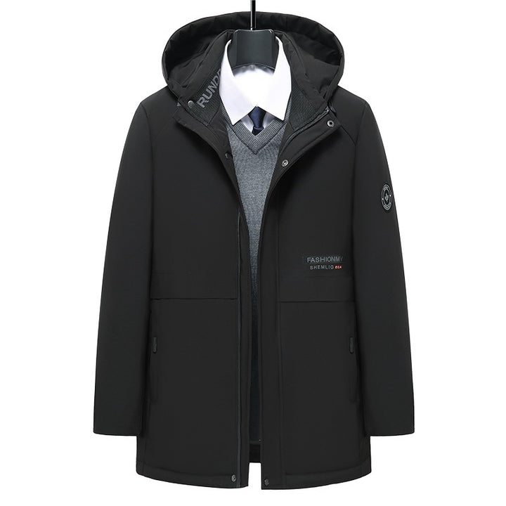 Herren mittellanger Thermoparka mit Kapuze, wind- und wasserabweisender Performance-Außenhülle Drune