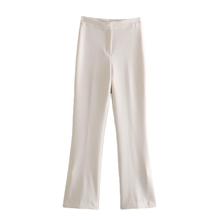 Damen Elegante Stretch-Hose mit geradem Bein und Bügelfalte Drune