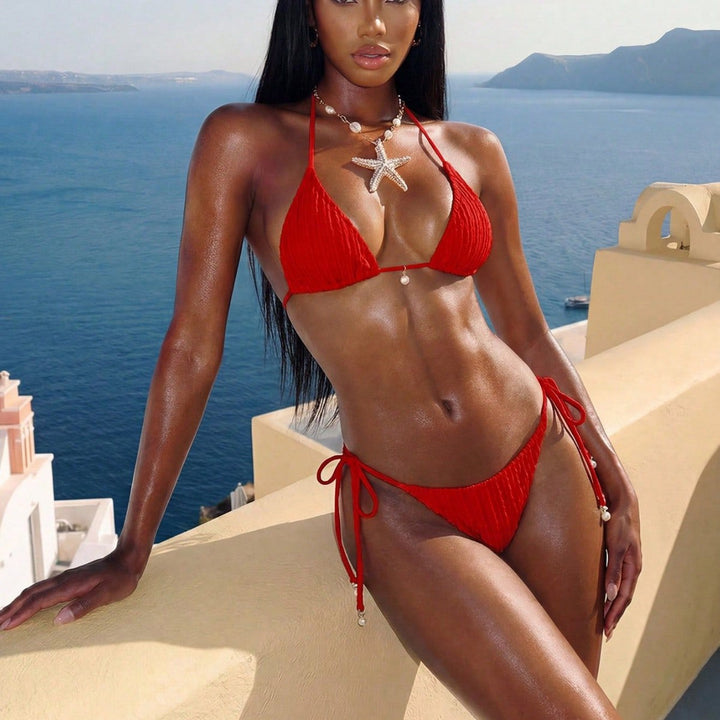 Damen Triangel-Bikini mit strukturierter Textur Drune