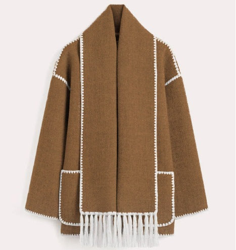 Damen Fransenjacke mit eleganter Saumverzierung Drune