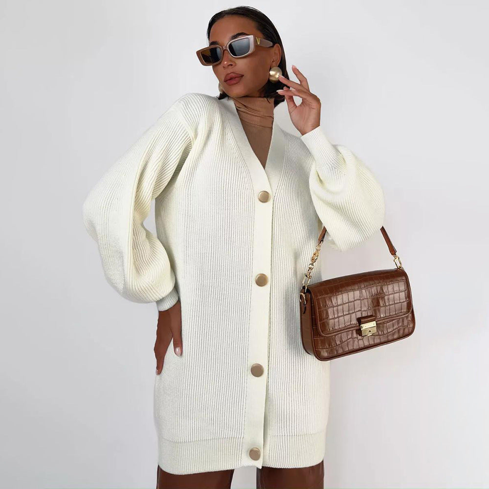 Damen Strickmantel mit oversized Schnitt und eleganten Knopfdetails Drune