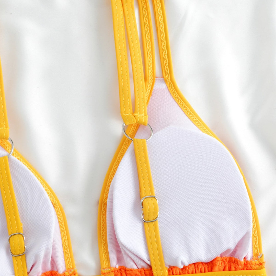 Damen modischer Bikini mit feinen Trägern und raffiniertem Schnitt Drune