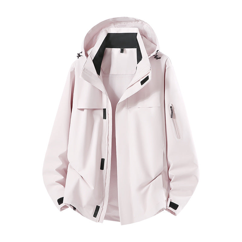 Herren Leichte wasserabweisende Kapuzen-Softshell-Übergangsjacke mit Meshfutter & Utility-Taschen Drune