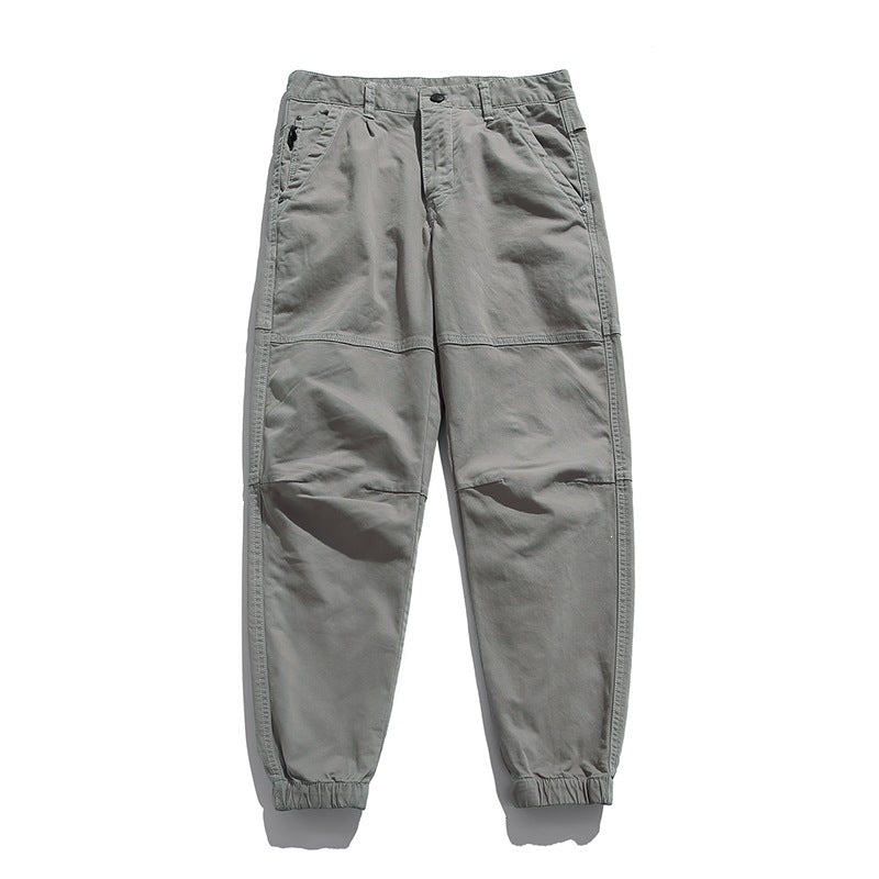 Herren Tapered Cargohose im Joggerstil mit Knie-Teilungsnähten, Tunnelzug & elastischen Bündchen Drune