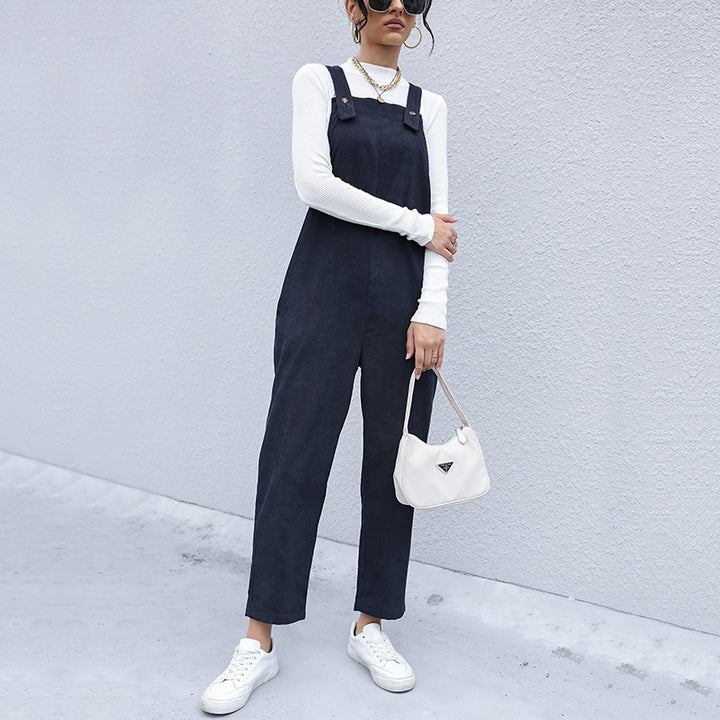 Damen Lässiger Overall mit hohen Kragen Drune