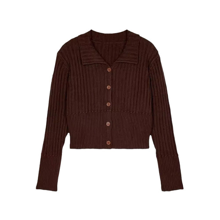 Damen feiner Strickpullover mit eleganter Knopfleiste und strukturiertem Rippdesign Drune