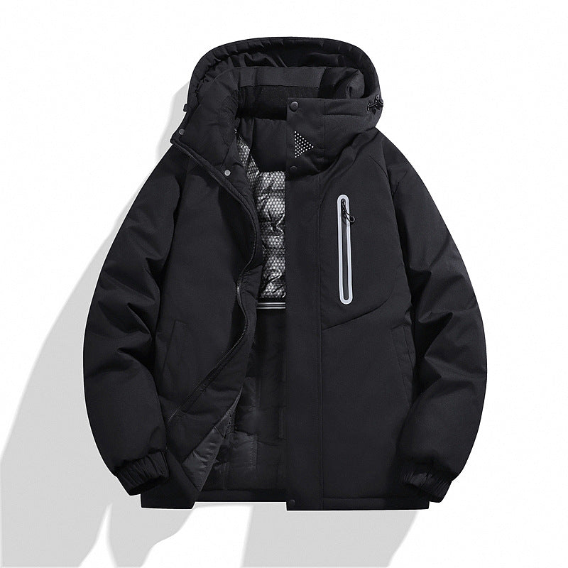 Herren Wattierte Kapuzen‑Winterjacke mit wasserabweisender Membran und verschweißter Brusttasche Drune