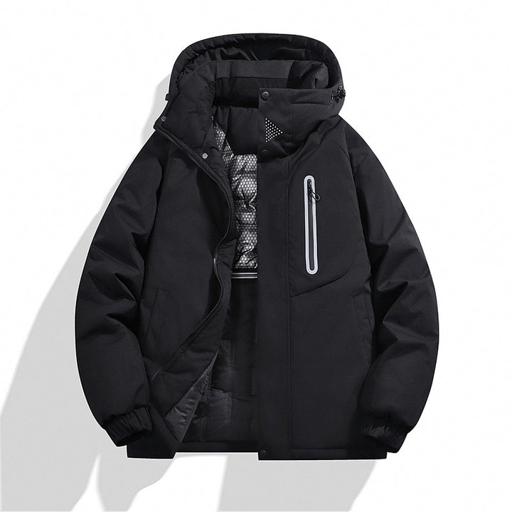Herren Wattierte Kapuzen‑Winterjacke mit wasserabweisender Membran und verschweißter Brusttasche Drune
