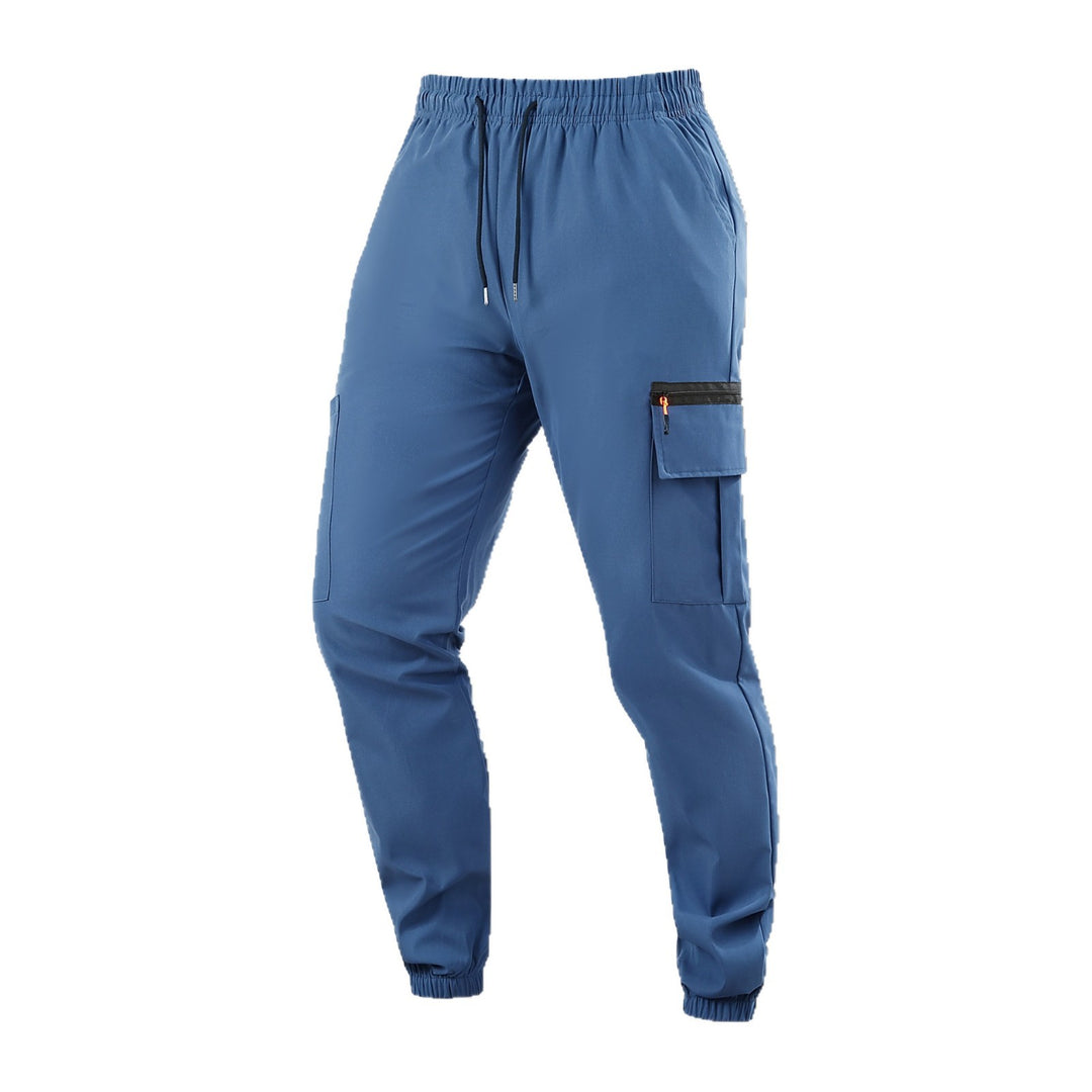 Herren Utility-Cargo-Jogginghose mit Kordelzug, Reißverschluss-Beintasche & elastischen Bündchen Drune
