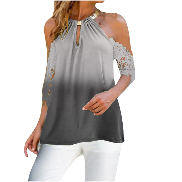 Damen Bluse mit raffinierten Cut-Outs und eleganter Spitzenverzierung Drune