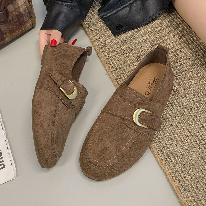Damen Elegante Mokassins mit dekorativem Riemen Drune