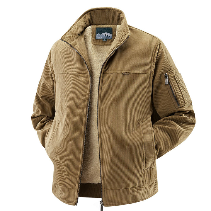 Herren Modische Cordjacke mit Fleece-Innenfutter Drune