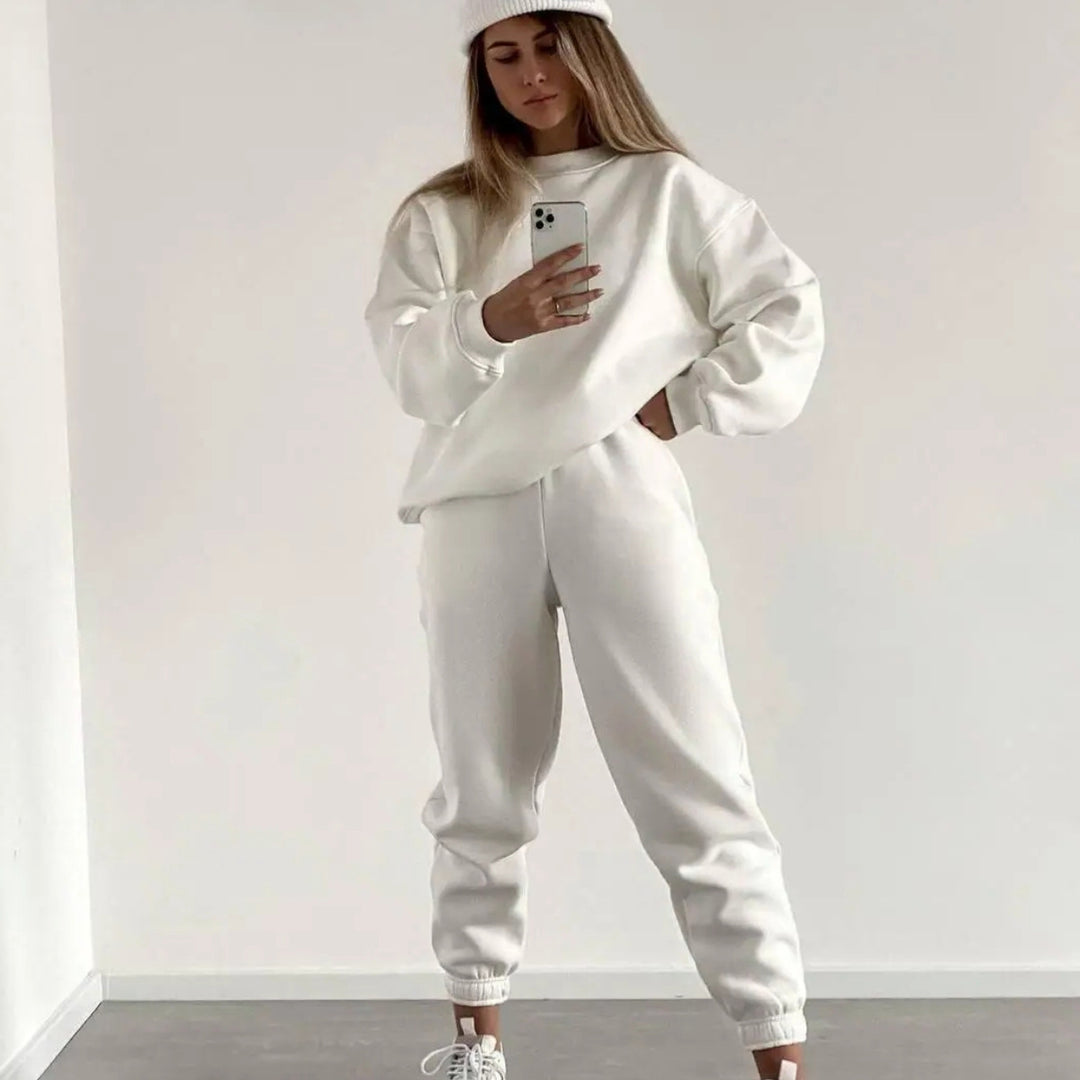 Damen lässiges Sweatshirt und Jogginghose Set aus weichem Material mit Gummizug und hohem Tragekomfort Drune