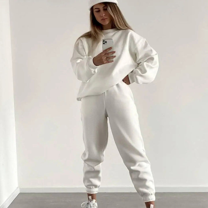 Damen lässiges Sweatshirt und Jogginghose Set aus weichem Material mit Gummizug und hohem Tragekomfort Drune