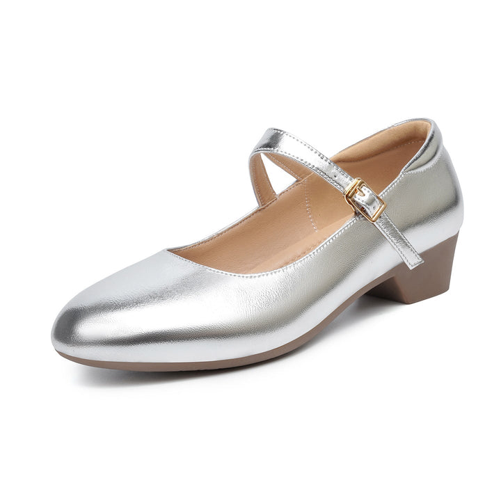 Damen Mary Jane Ballerinas mit modischer Schnalle und bequemer Sohle Drune