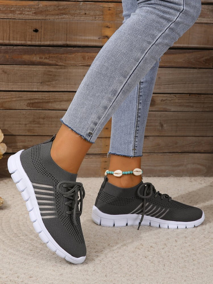 Damen  leichtes gestricktes Sneaker Slipper mit sockenähnlichem Schaft und flexibler Laufsohle Drune
