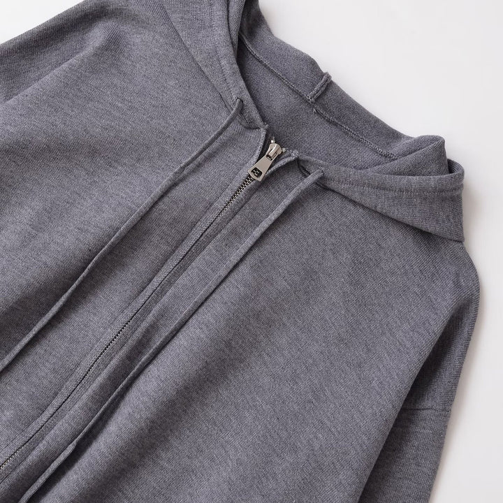 Damen lässige Kapuzenjacke mit Reißverschluss Drune