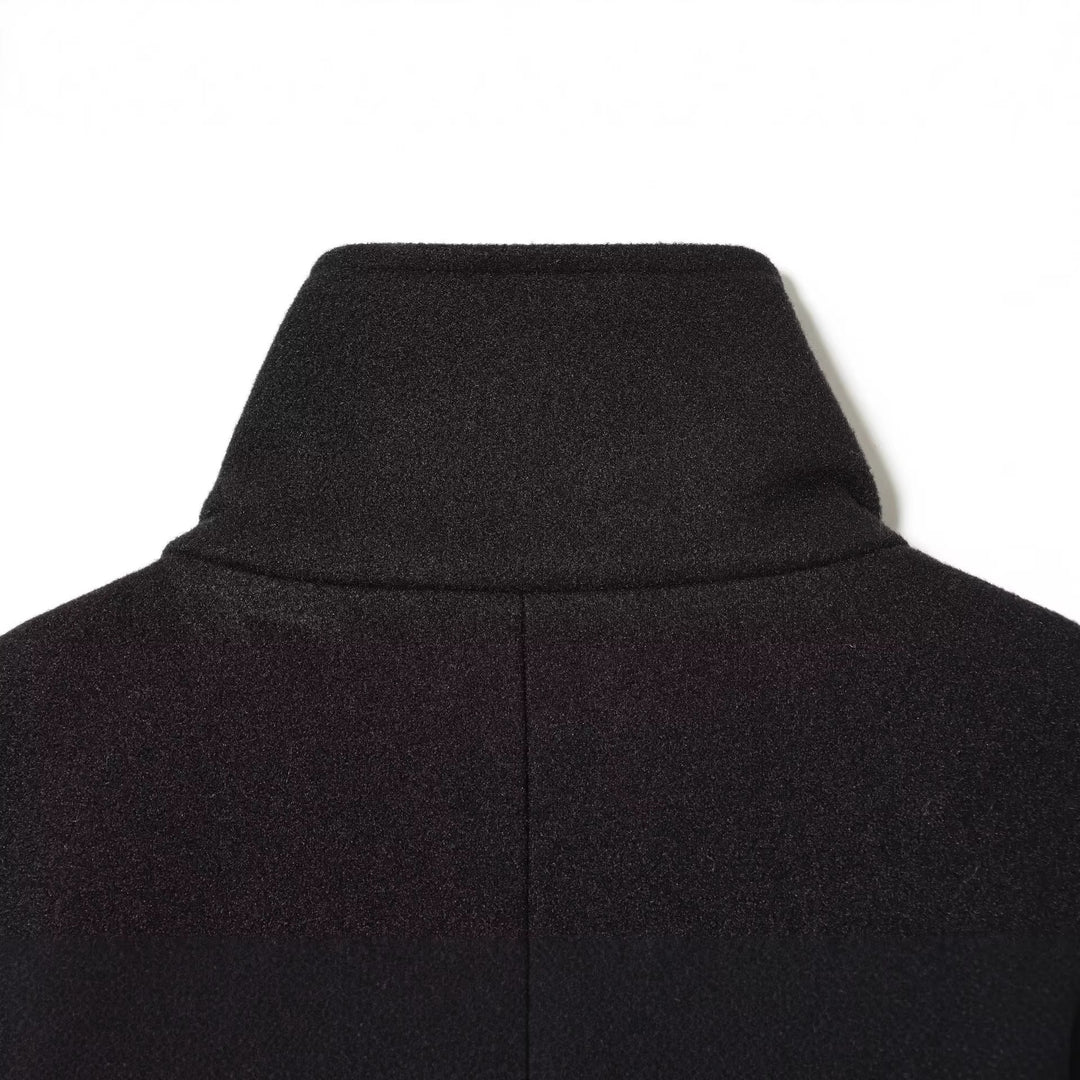 Damen Kurze Boxy-Wollmix-Jacke mit Stehkragen und aufgesetzten Pattentaschen Drune