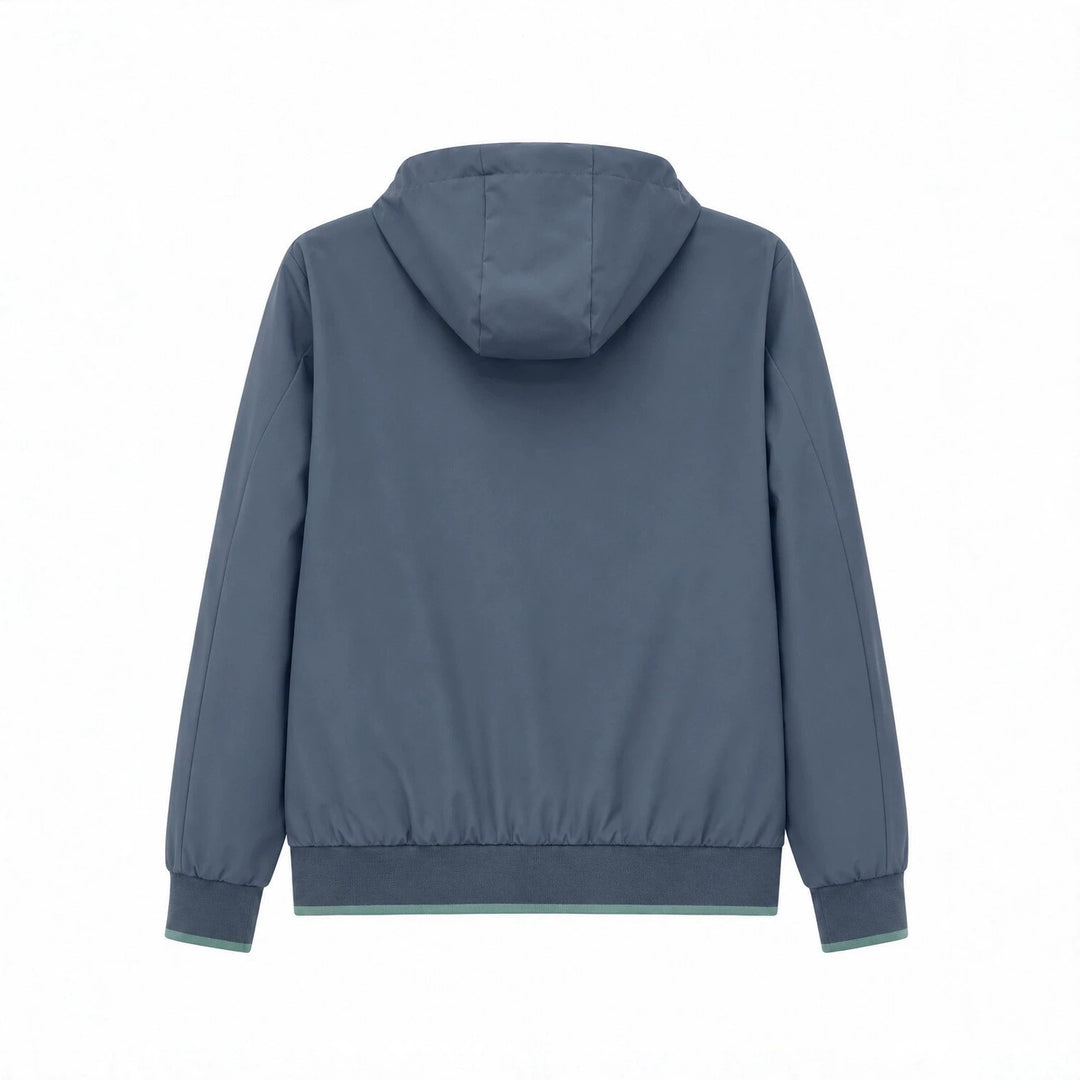 Herren Kapuzen-Blouson Leichter Windbreaker mit geripptem Saum und verdeckter Reißverschlussleiste Drune