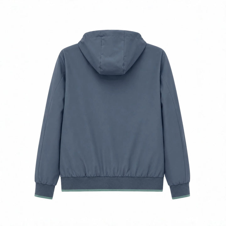 Herren Kapuzen-Blouson Leichter Windbreaker mit geripptem Saum und verdeckter Reißverschlussleiste Drune