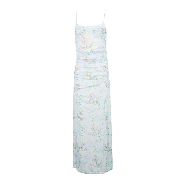 Damen Maxikleid im romantischen Floral-Design mit verstellbaren Trägern Drune