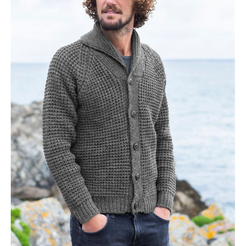 Herren Strickjacke mit feinem Strukturdesign und praktischen Knöpfen Drune