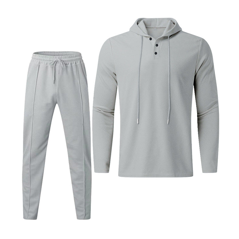 Herren sportives Hoodie und Jogginghose Set im strukturierten Design Drune