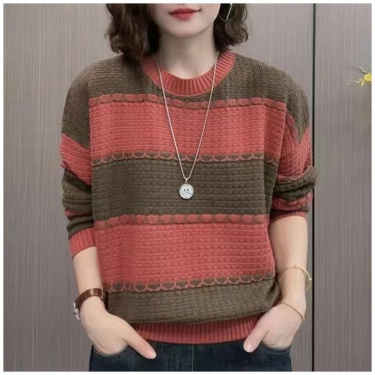 Damen Strickpullover mit strukturiertem Design und lässigem Schnitt Drune
