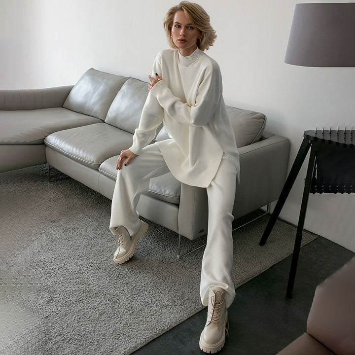 Damen komfortables Strick-Ensemble mit weitem Schnitt Drune