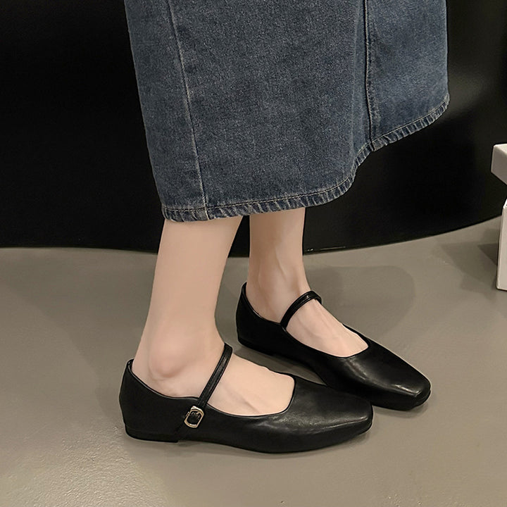 Damen Classic Mary Jane Ballerinas mit verstellbarem Riemen Drune