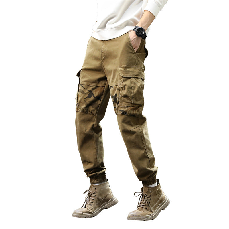 Herren Cargo-Jogginghose mit Camouflage-Knieeinsatz & elastischen Bündchen Drune