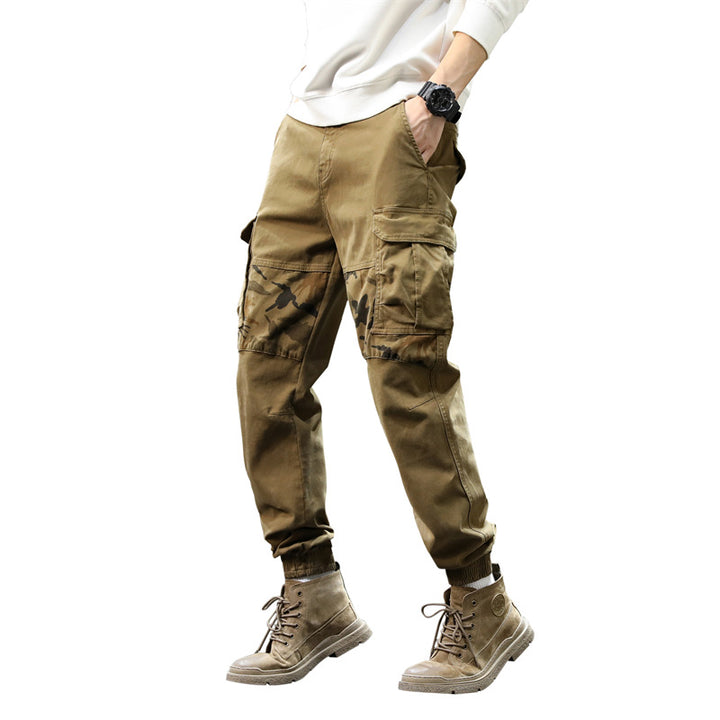 Herren Cargo-Jogginghose mit Camouflage-Knieeinsatz & elastischen Bündchen Drune