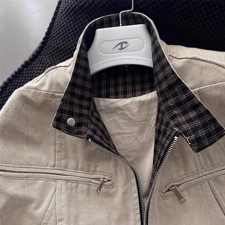 Herren Lässige Überziehjacke mit Karomuster Drune